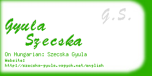 gyula szecska business card